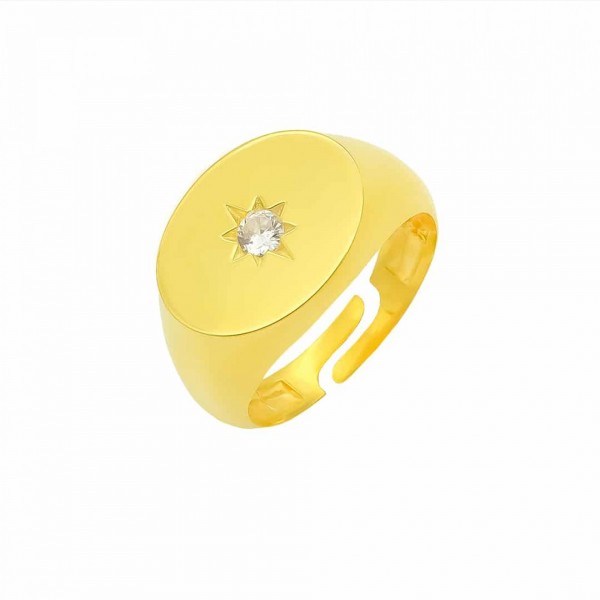 Pole Star Solitaire Ring 925er Silberschmuck Damenring Farbauswahl
