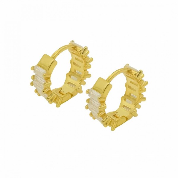 White Baguette Earring