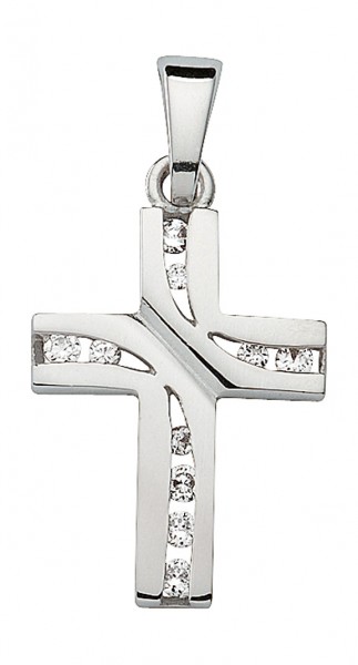 Kreuzanhänger aus Silber mit Zirkonia