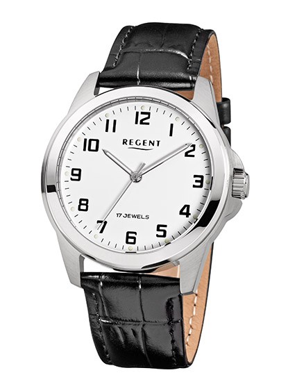 Regent Armbanduhr Mineralglas und Lederarmband - deutsche Uhrenmarke Zeitlos und Modern