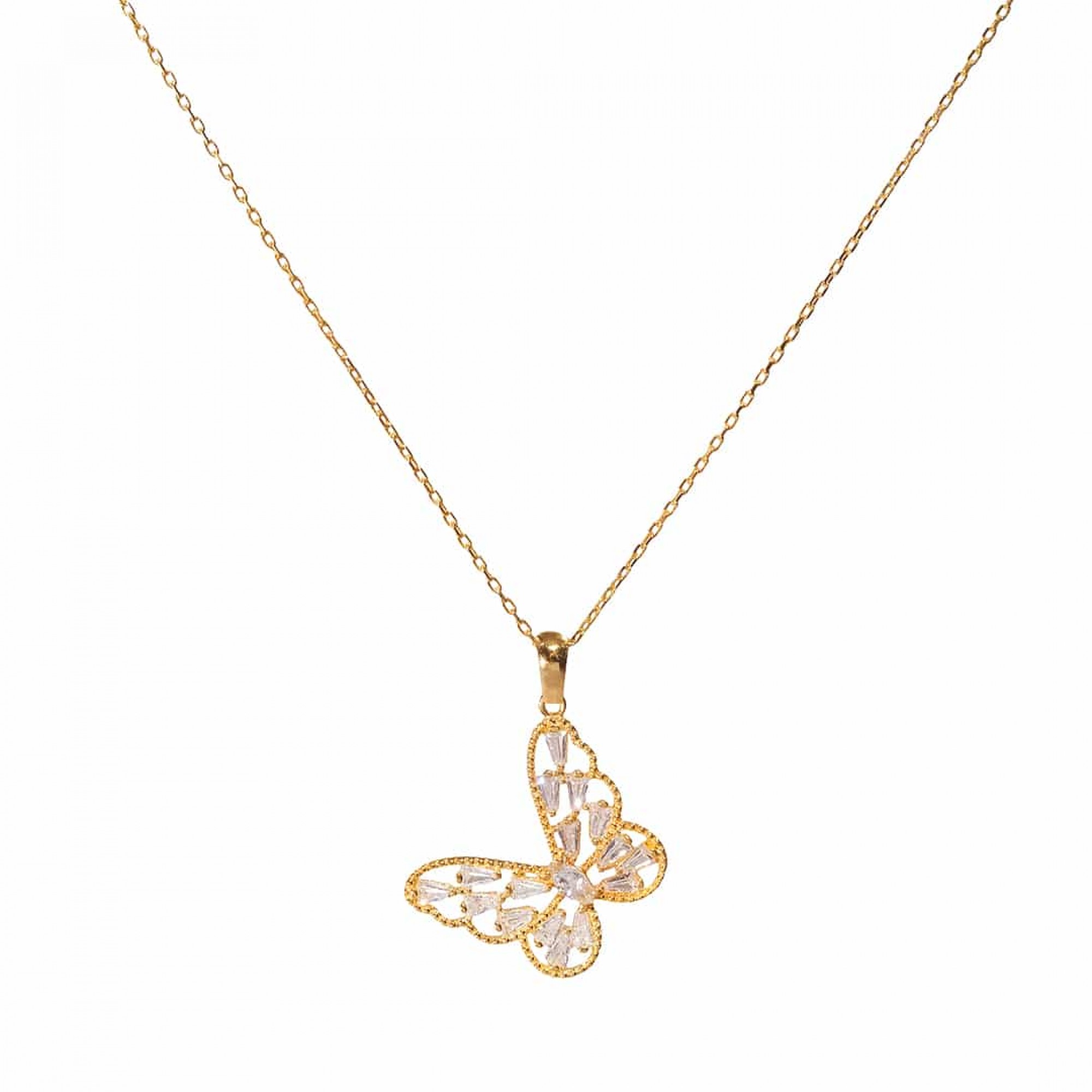Silberkette 925 mit Schmetterling Anhänger Damenschmuck Halskette in Silber,Gold  - FashionJuwelier