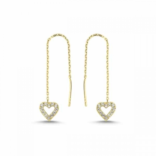 Heart Threader Earrings