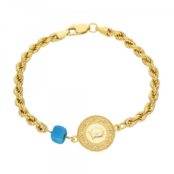 Armband Ceyrek mit Blaue Naturstein 925er Silberschmuck Armschmuck Wirbelkette