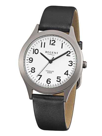 Regent Armbanduhr mit Lederarmband Quarzuhrwerk und Analoganzeige - deutsche Uhrenmarke
