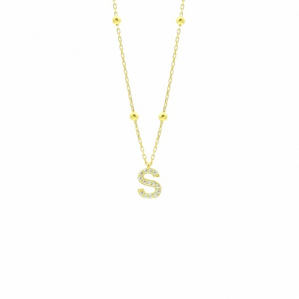 Zirkonia Vintage Letter Necklace