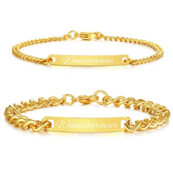 Couple Bracelets mit Gravur l GOLD