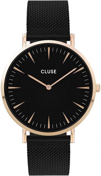 Cluse Armbanduhr für Damen- Boho Chic Mesh Black, Gold Colour CW0101201008