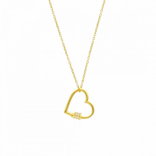 Silberkette 925 mit Herzen Anhänger Damenschmuck Halskette in Silber oder Gold