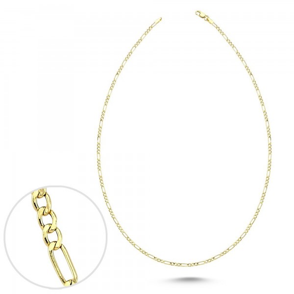 925er Silberkette Figaro Halskette Silberschmuck mit Farbauswahl in Gold, Silber