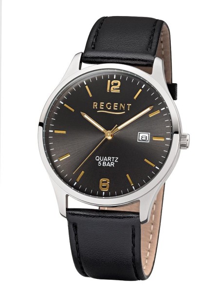 Regent Armbanduhr mit Mineralglas und Lederarmband - deutsche Uhrenmarke Zeitlos und Modern