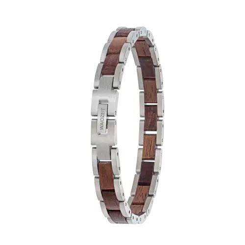 Element Armband Waidzeit Walnuss silberfarben