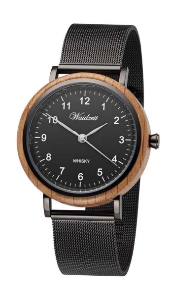 Herrenuhr Waidzeit Whisky Black Mesh