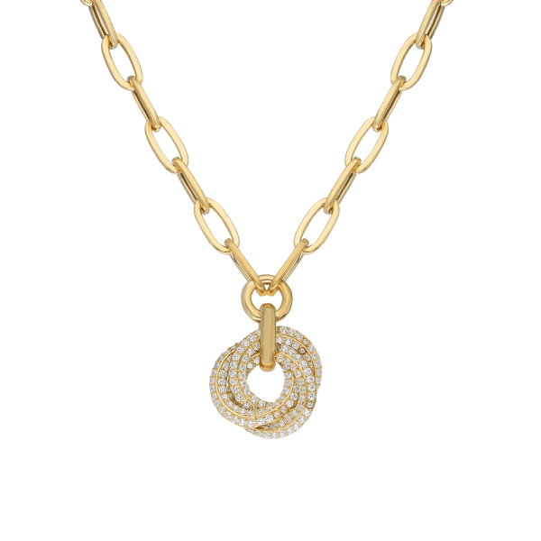 Halskette 925er Silber mit Zirkonia Spiral Anhänger Damenschmuck Gold und Silber