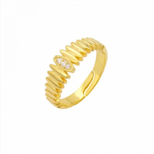 Wave Design Zirkonia Ring