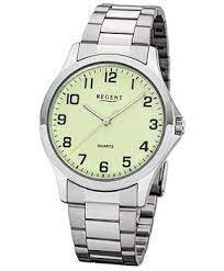 Regent Armbanduhr mit Leuchtzifferblatt Metall-Armband in silber - deutsche Uhrenmarke Zeitlos