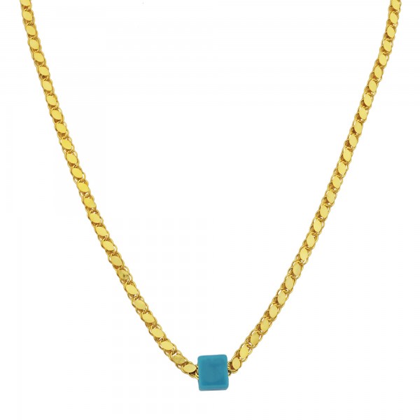 Silberkette 925 mit Blauen Stein Halskette mit Farbauswahl in Silber oder Gold